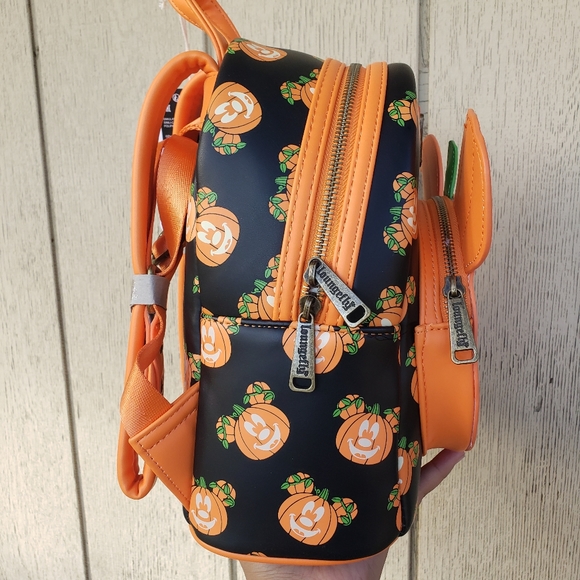 Disney Loungefly Mickey Pumpkin Mini Backpack - Picture 2 of 4